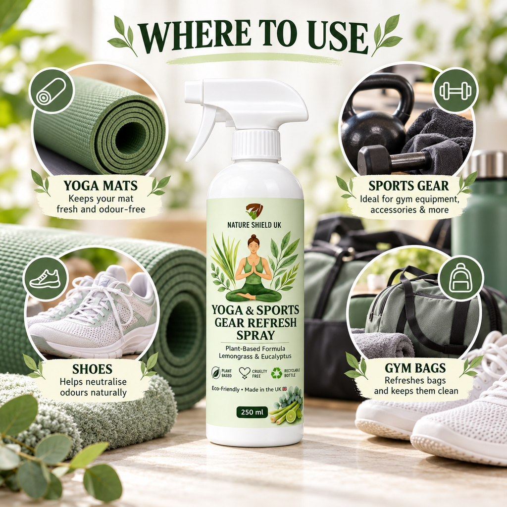 Nature Shield UK – Yoga & Sports Gear Refresh Spray, 250 ml